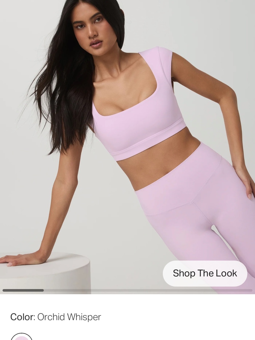 SET- Vuori Orchid Whisper short sleeve bra and alltheform pocket legging